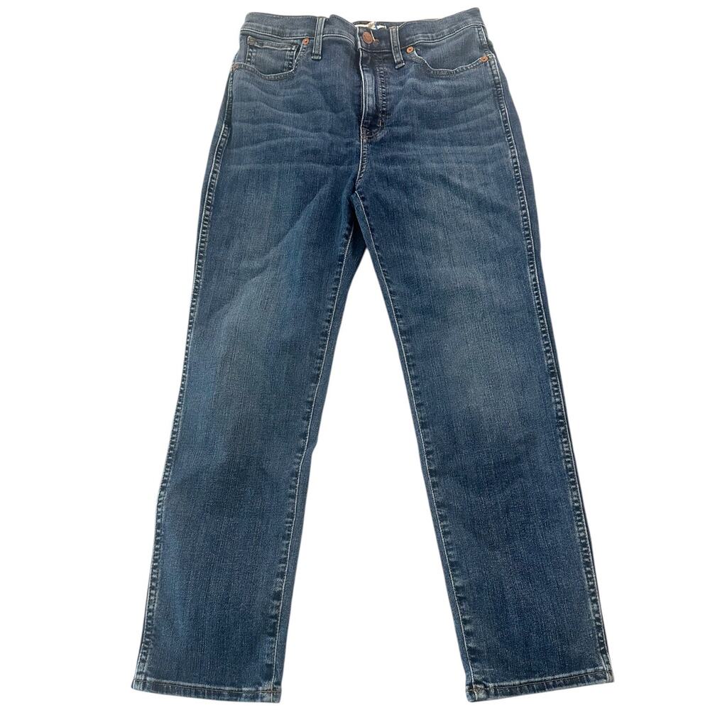 Madewell Stovepipe Straight Leg Jeans Women 28 Medium Wash Stretch Denim